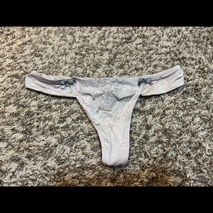 COPY - Aerie Soft Pink Silk Thong with Bows - Small